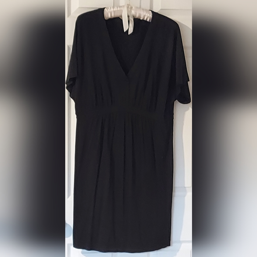 J. Jill petite medium knee length short sleeve black dress